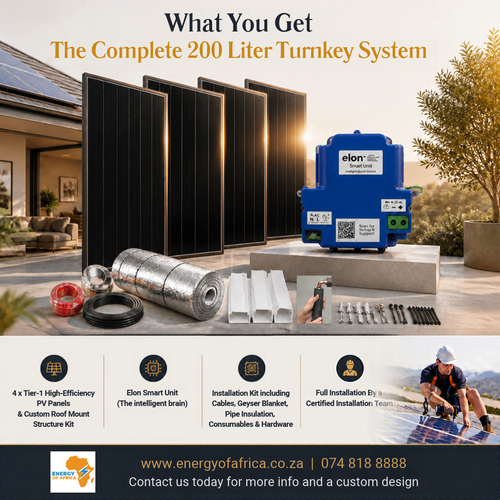 Elon Solar Geyser Conversion Kit - 200 Liter - With Full Installation