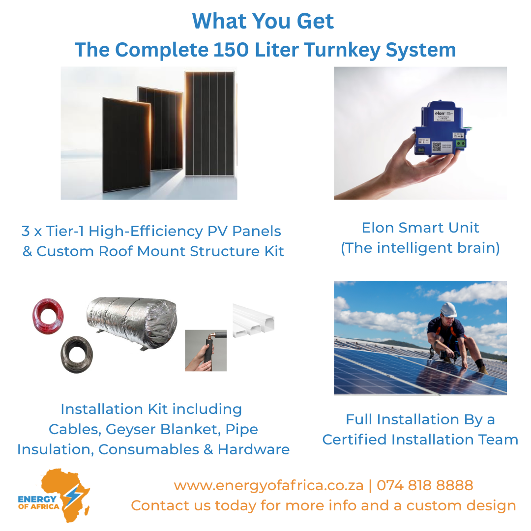 Elon Solar Geyser Conversion Kit - 150 Liter - With Full Installation